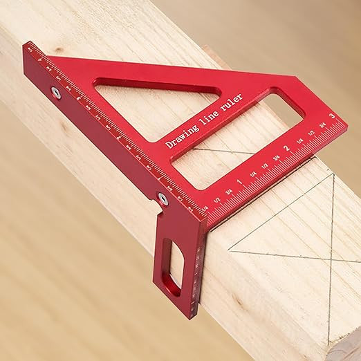 3D Multi-Angle Measuring Ruler, Aluminum Alloy 45°/90° Square Protractor Triangle Rulers, Woodw... | Amazon (US)