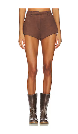 x REVOLVE Jayla Faux Suede Mini Short in Chocolate | Revolve Clothing (Global)