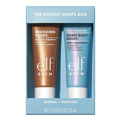 e.l.f. SKIN The Hottest Drops Duo, Holy Hydration! Thirst Burst & Bronzing Skincare Set, For A De... | Amazon (US)