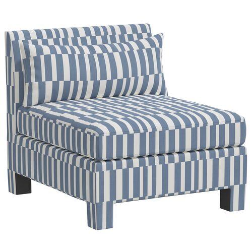 Bryn Slipper Chair, Jump Stripe Chambray | One Kings Lane