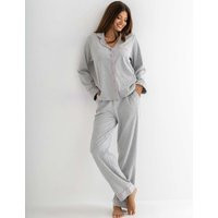 Pour Moi Cotton Rich Ribbed Pyjama Set Grey Marl | Marks & Spencer (UK)