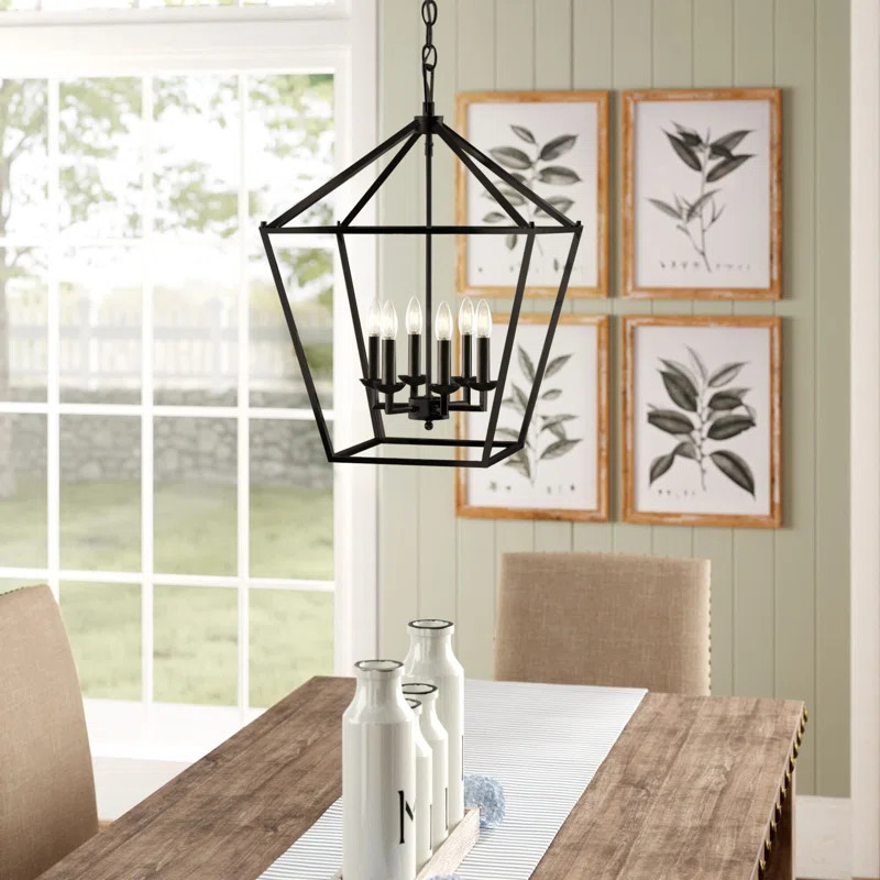 6 - Light Lantern Geometric Chandelier | Wayfair North America