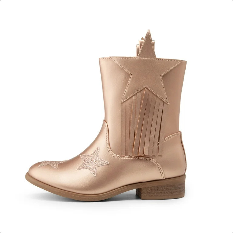 BURUDANI Girls Star Mid Calf Tassel Boots Cowgirl Cowboy Western Boots | Walmart (US)