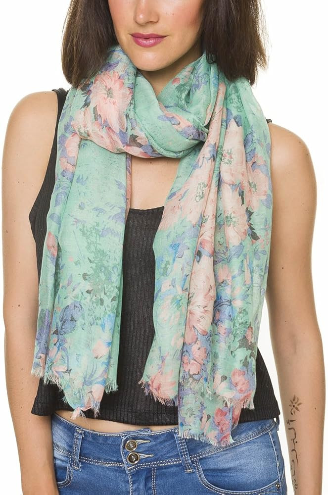 MIMOSITO Scarfs for Women Lightweight Floral Flower Fashion Wrap Shawl Fall Winter | Amazon (US)
