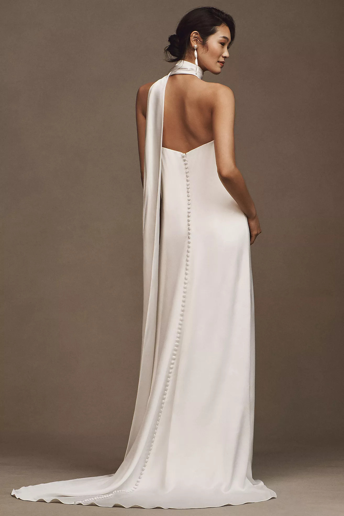 Jenny Yoo Celeste Strapless Satin Sheath Wedding Gown | Anthropologie (US)