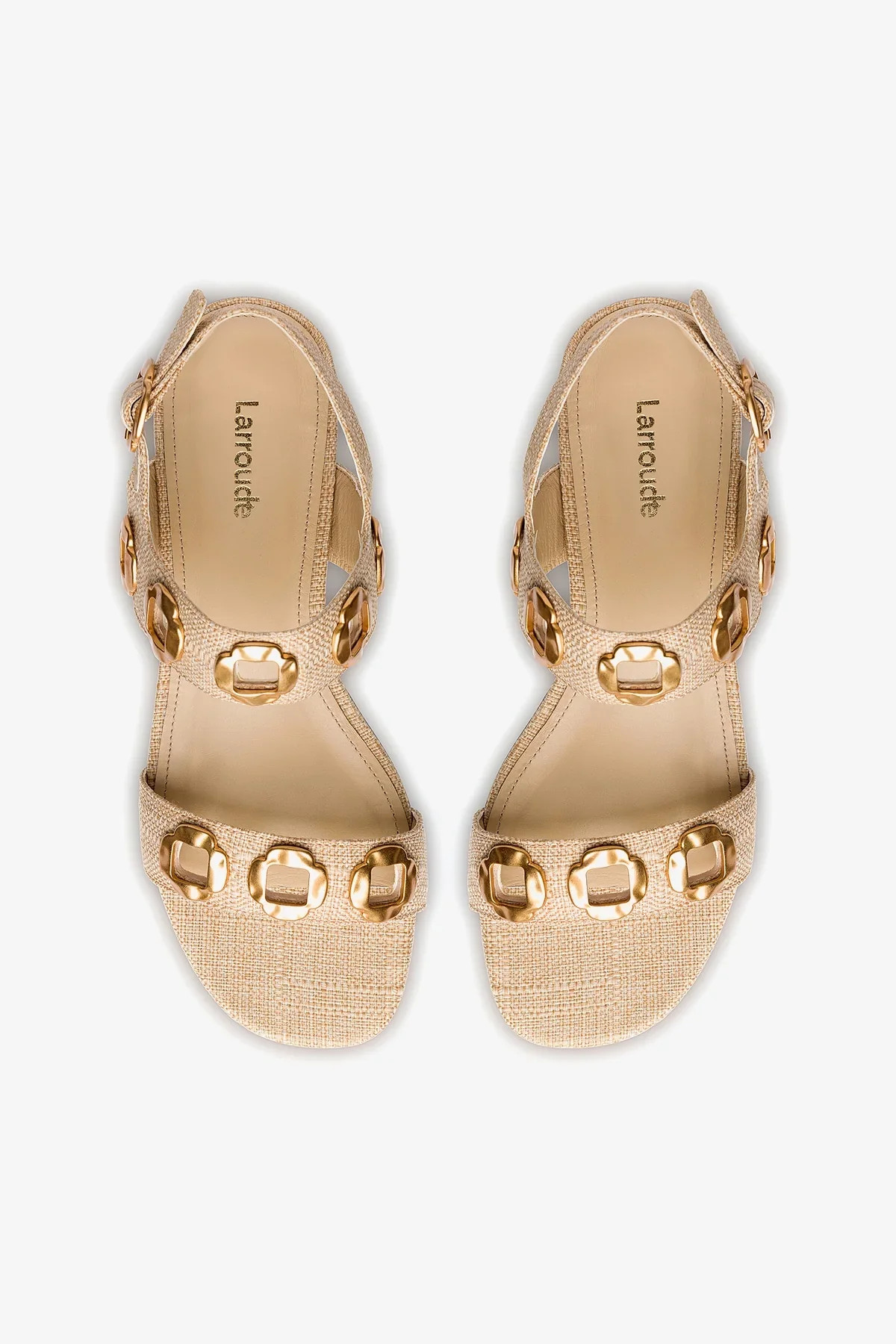Milan Flat Sandal In Beige Raffia | Larroude