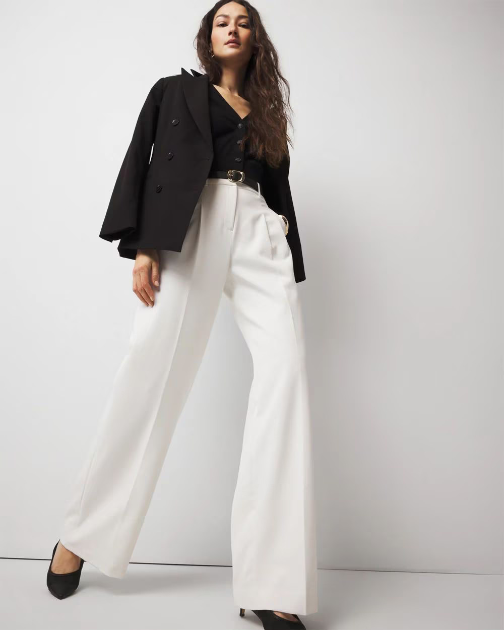 Pleated Wide Leg Pants | White House Black Market