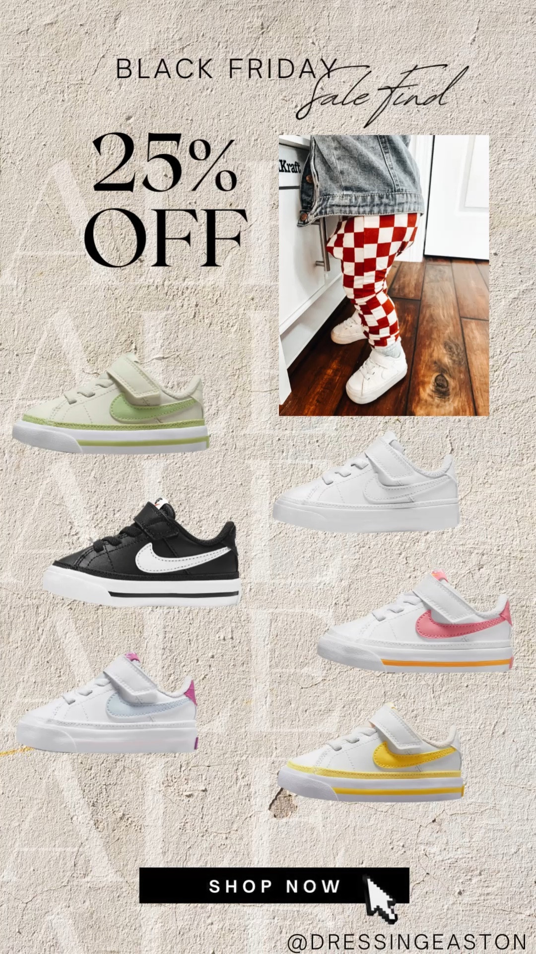 Black Friday Sale! 25% off baby/toddler Nike Court Legacy’s.
These are hands down our most worn shoe. This is our 4th time ordering them in a bigger size! 


Baby shoes, toddler shoes, baby Nikes, toddler Nikes, nike sale, baby must haves, toddler must haves, baby tennis shoes, toddler tennis shoes, baby sneakers, toddler sneakers 

#LTKbaby #LTKsalealert #LTKshoecrush