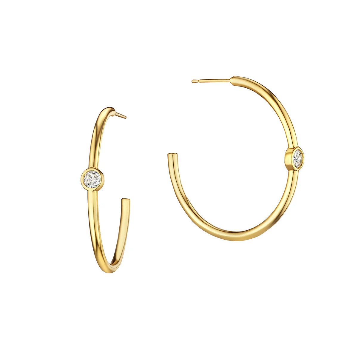 SALE Bezel Hoop Earrings | Jennifer Miller Jewelry