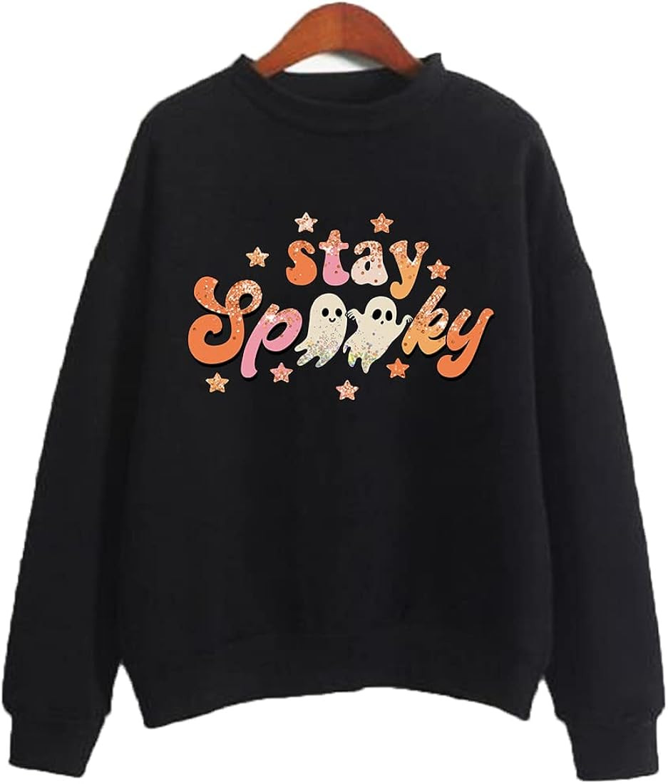Stay Spooky Sweatshirt Halloween Clothes Graphic Trendy Hoodie Pullover Tops | Amazon (US)