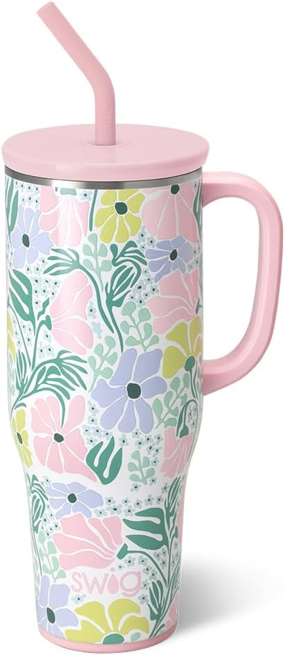 Swig Life 40oz Mega Mug, 40 oz Tumbler with Handle and Straw, Cup Holder Friendly, Dishwasher Saf... | Amazon (US)