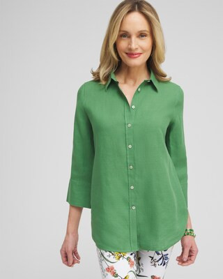 No Iron™ Linen 3/4 Sleeve Shirt | Chico's