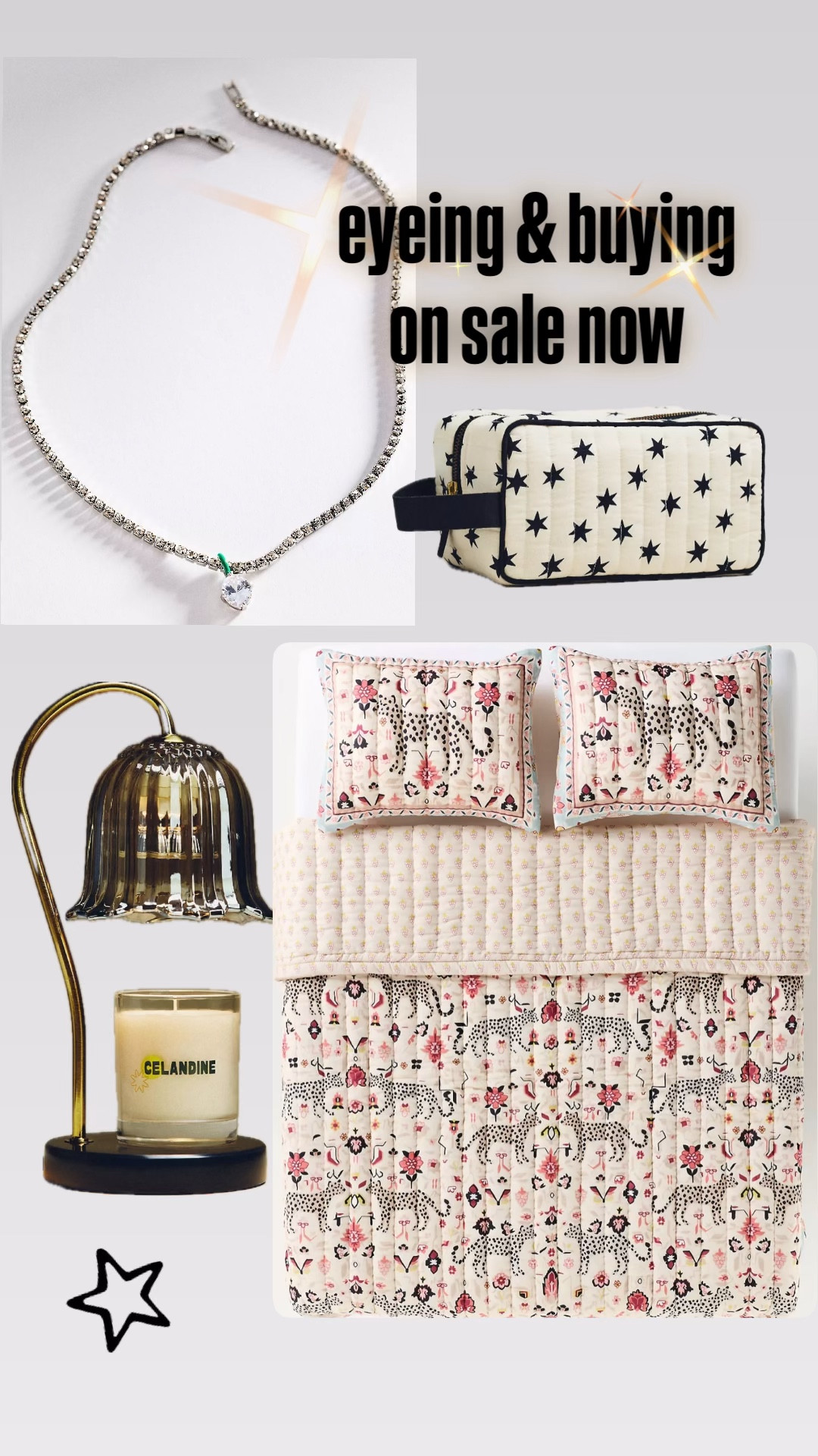 we have been needing some fresh new bedding… Grabbed this adorable pattern, quilt and shams, on sale now, comes in so many fun prints. I can’t pass up this beautiful necklace and this cute travel makeup bag! And I’ve always wanted to try one of these candle warmers, so I grabbed this one on sale.
@Anthropologie 

#LTKHome #LTKTravel #LTKSaleAlert