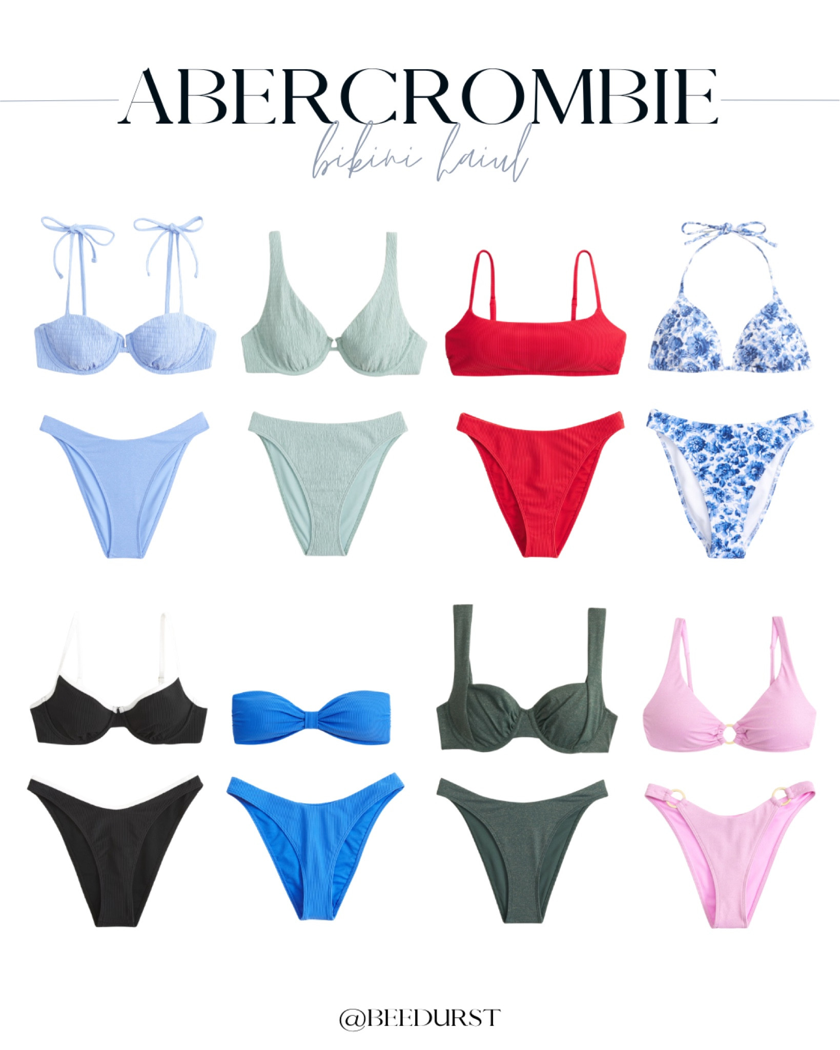 Abercrombie bikini haul! All on sale now, grab while you can! Abercrombie swim, two piece swimsuit, two piece bikini, high waisted bikini bottoms, high cut bikini bottoms, glitter bikini bottoms, floral swimsuit bottoms, triangle bikini top, underwire bikini top, bandeau bikini top, floral bikini, solid bikini, color block bikini, o ring bikini, affordable bikini, bikini on sale, bikini sale

#LTKFindsUnder50 #LTKSwim #LTKSaleAlert