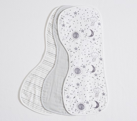 Skye Organic Muslin Burp Cloth Set | Pottery Barn Kids