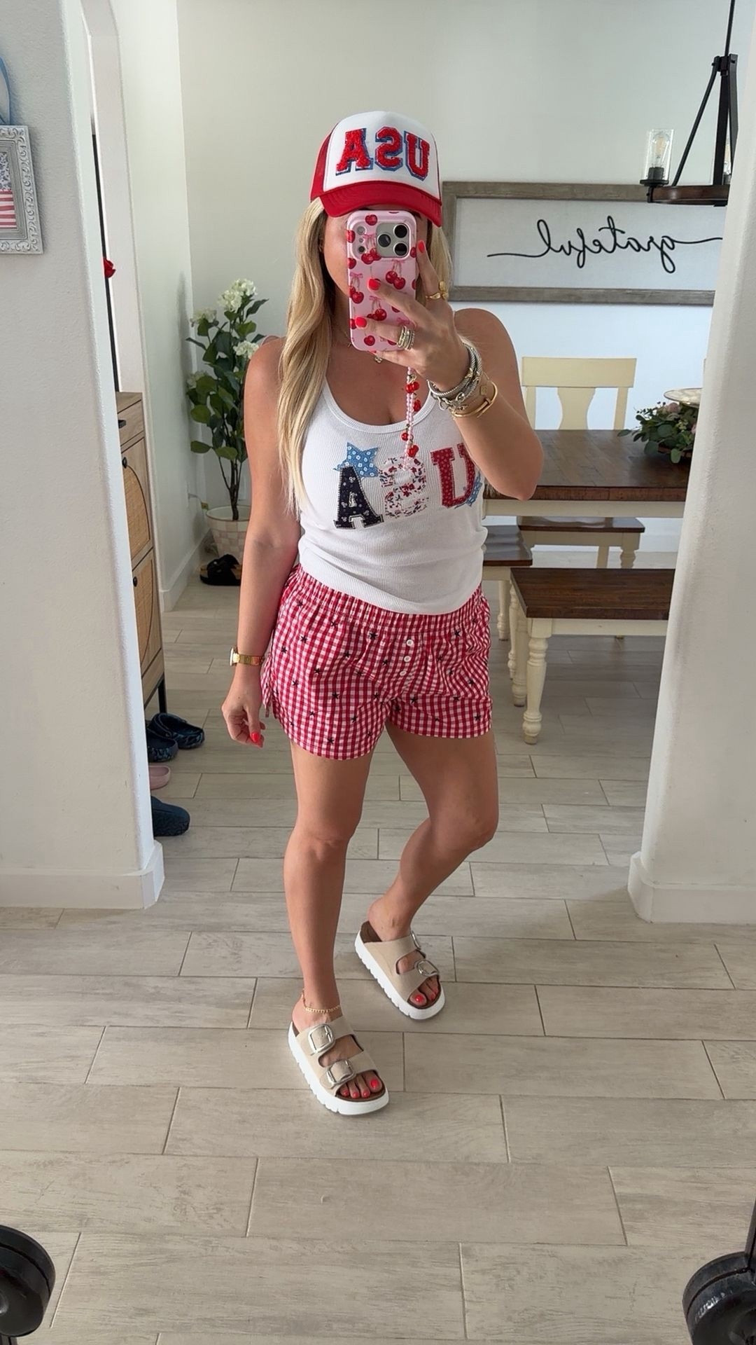 USA outfit
4th of July 
Size small
Sandal tts