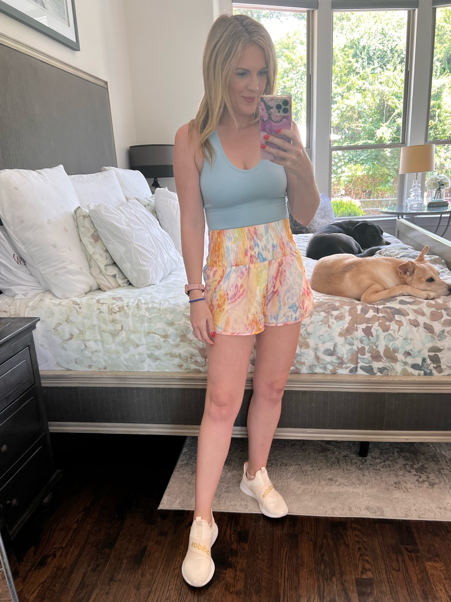 Free people movement workout shorts 
Athleta rib tank 
Adidas white sneakers slip on 
Summer workout look 

#LTKSeasonal #LTKunder50 #LTKfit