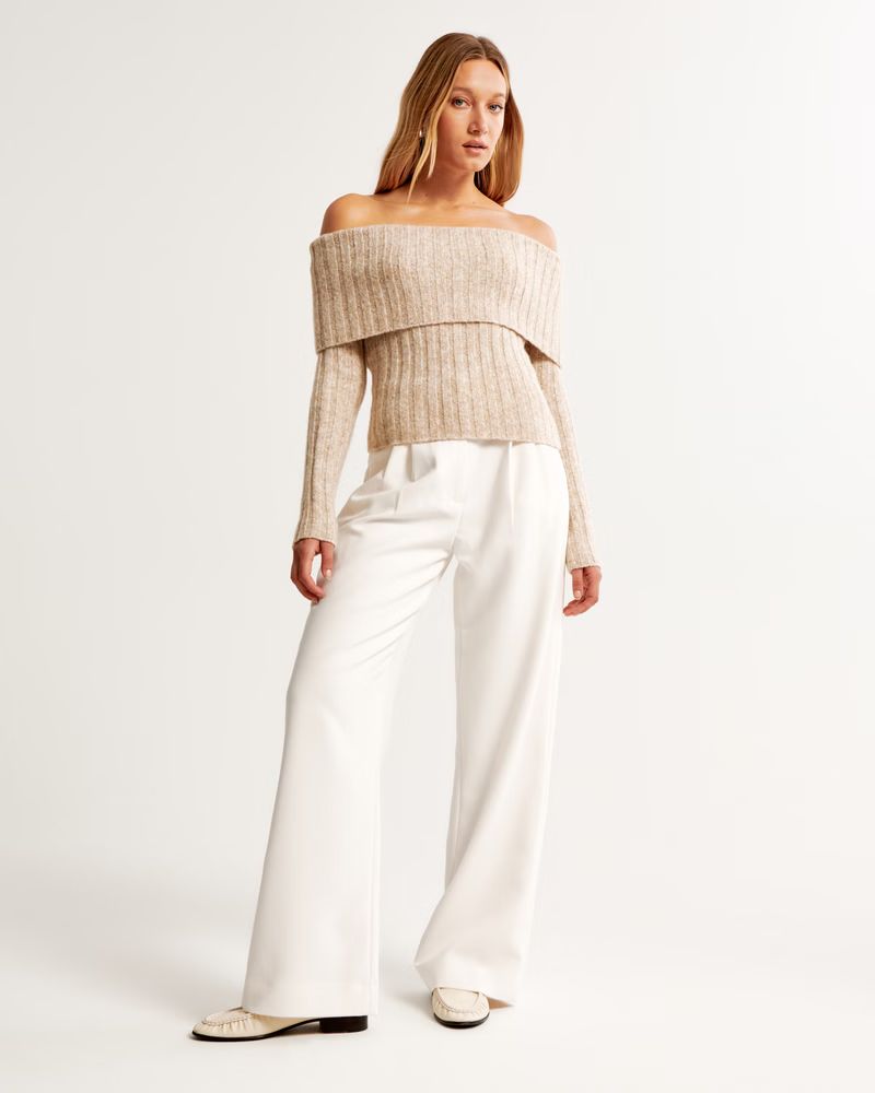 Women's Off-The-Shoulder Sweater Top | Women's | Abercrombie.com | Abercrombie & Fitch (US)