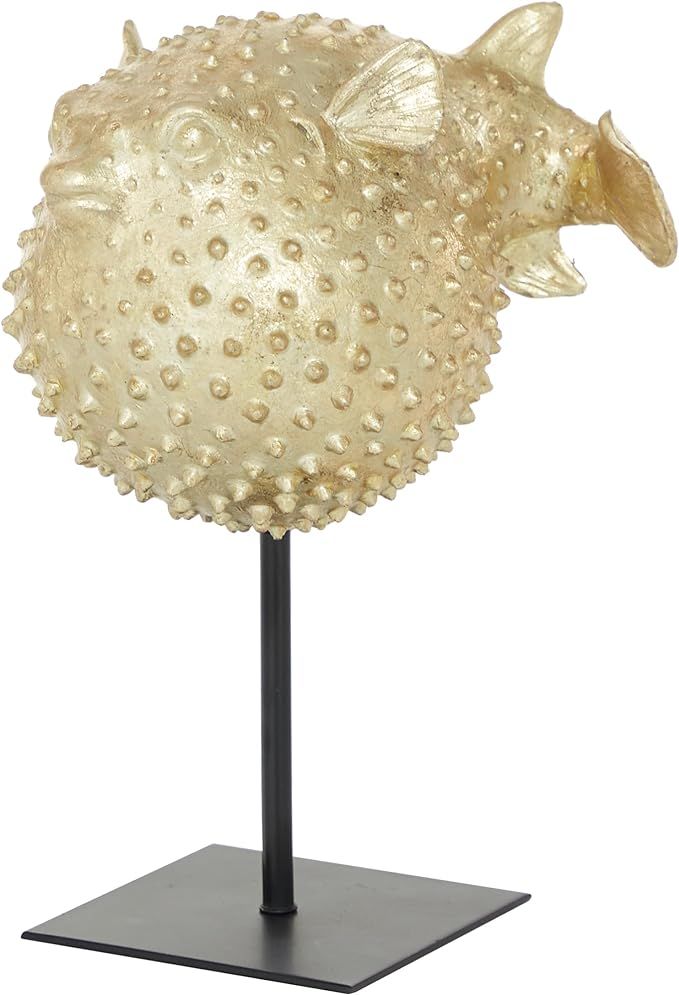 Deco 79 Polyresin Blowfish Handmade Decorative Sculpture Spiked Home Decor Statue with Stand, Acc... | Amazon (US)