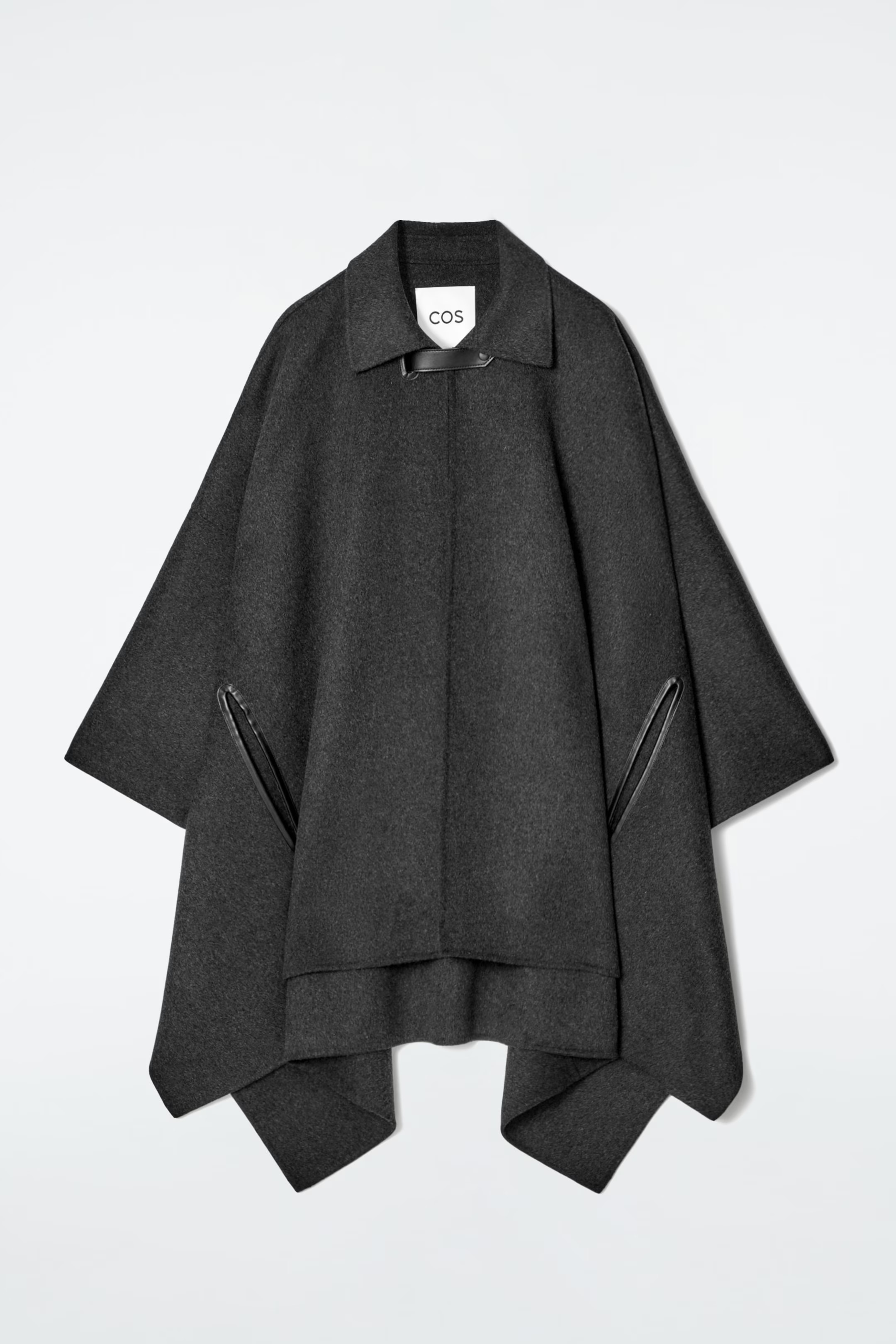 DOUBLE-FACED MERINO WOOL CAPE - DARK GREY | COS | COS (AU)