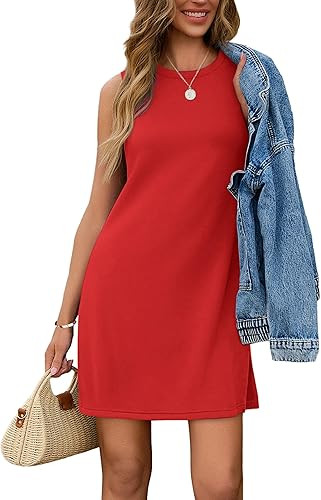 SAMPEEL Dresses for Women 2025 Casual Summer Sundresses Sleeveless Tank Dress Fashion Outfits | Amazon (US)