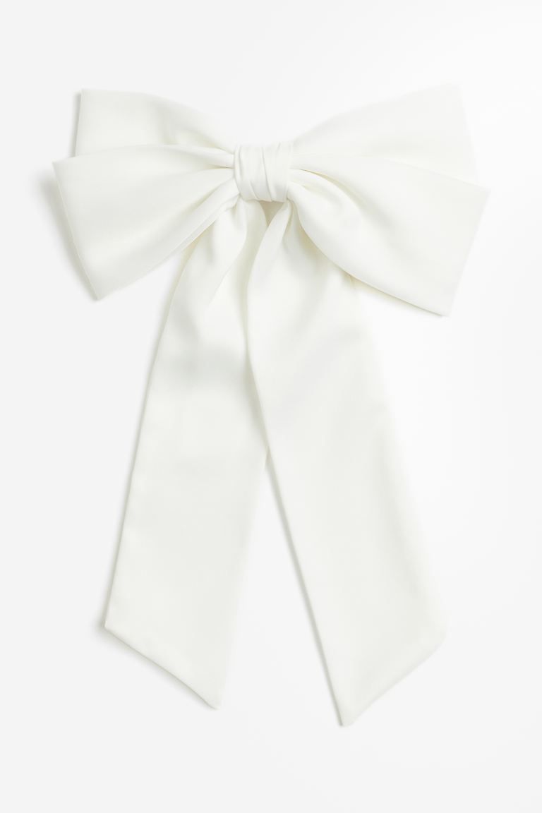 Bow-decorated hair clip - Cream - Ladies | H&M US | H&M (US + CA)