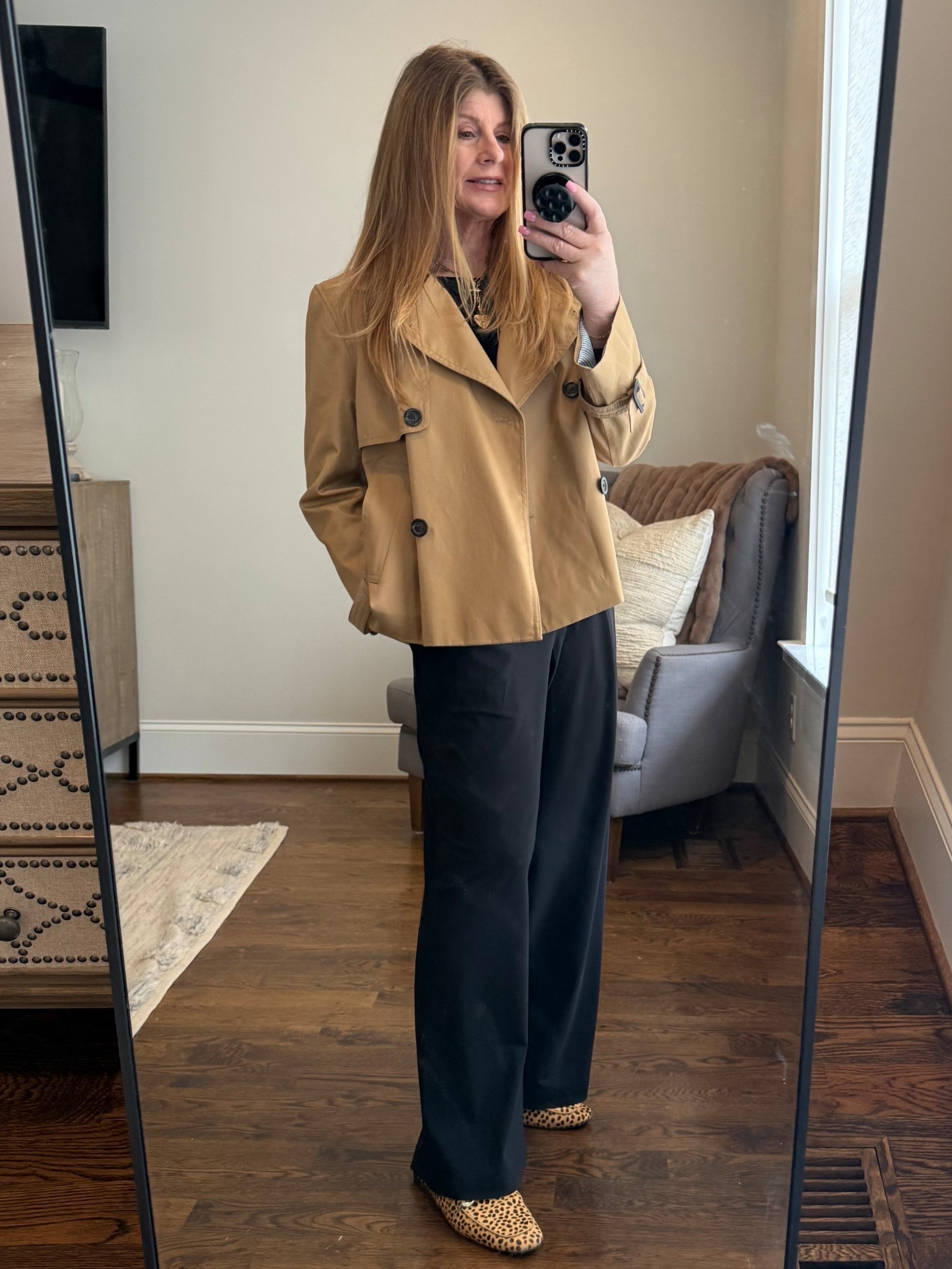 Some days you just have to pull it all together and show up✨ 
@athleta Pinnacle High Rise Trouser so versatile, looks like trousers but feels like pajamas☺️
Last year’s Crop Trench Coat from Loft! 
#over50style #ltkover50 #widowlife, #ltkcreator #cooldays #almostspring


#LTKdayinmylife #LTKootd #LTKOver40
