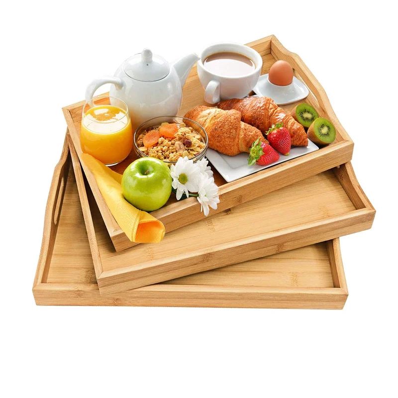 Isamari Bamboo 3 Piece Serving Tray Set | Wayfair North America