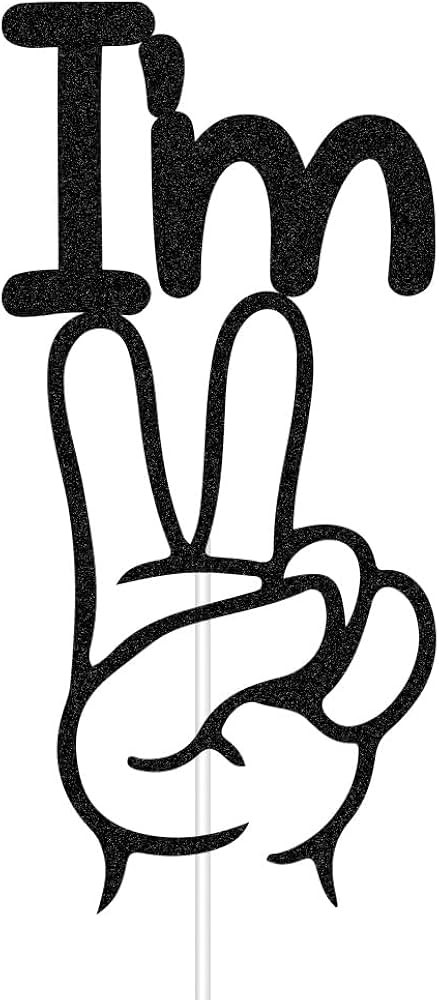 I'm Two Cake Topper, Two Fingers Cake Decor, 2 Years Old Birthday Party Decorations, 2nd Birthday... | Amazon (US)