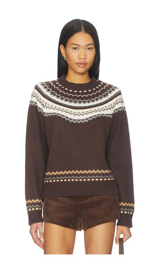 Tularosa Kiva Fairisle Sweater in Brown. - size S | Revolve Clothing (Global)