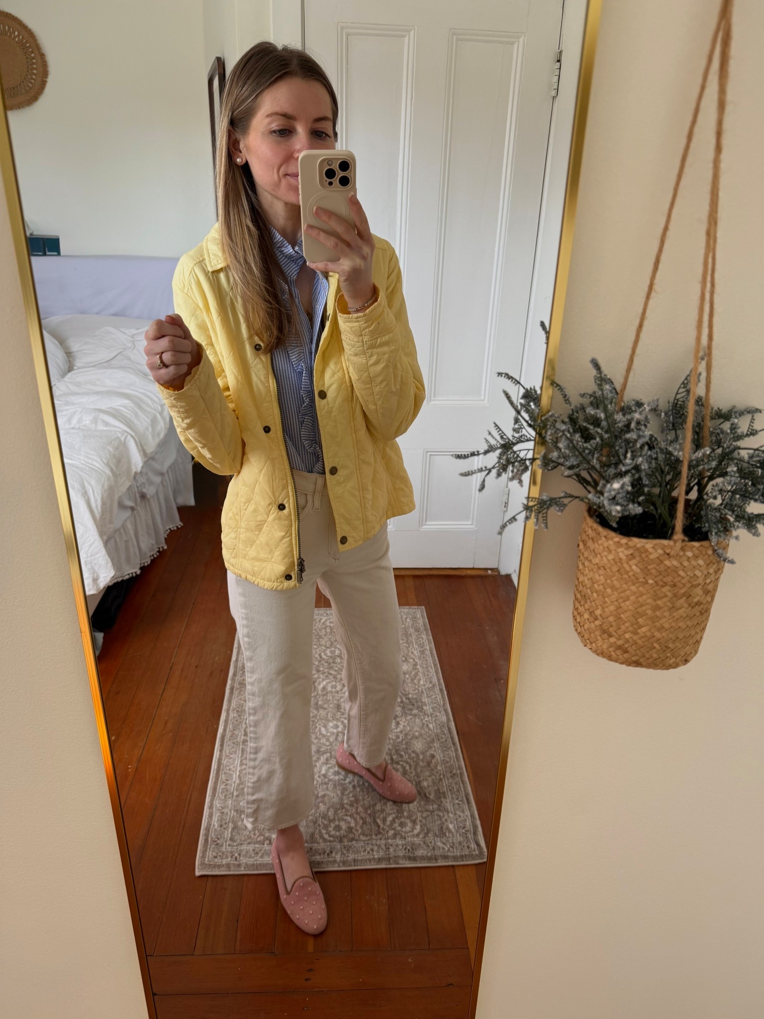 spring outfit - butter bellow quilted jacket, Barbour jacket, cream wide leg pants, needlepoint loafers 

#LTKSaleAlert #LTKStyleTip #LTKWorkwear
