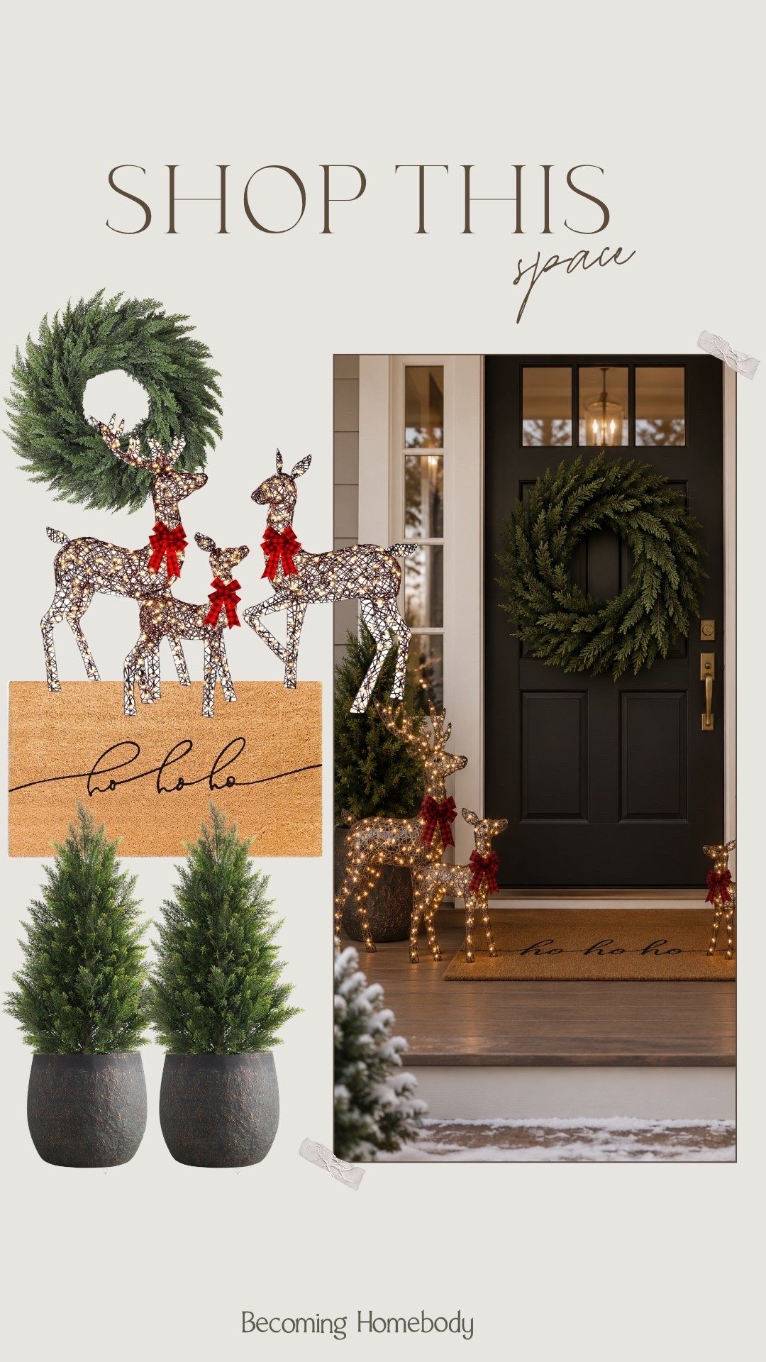 A pretty Christmas front door ✨ Love these Amazon holiday decor finds for outside!

#LTKHome #LTKSeasonal