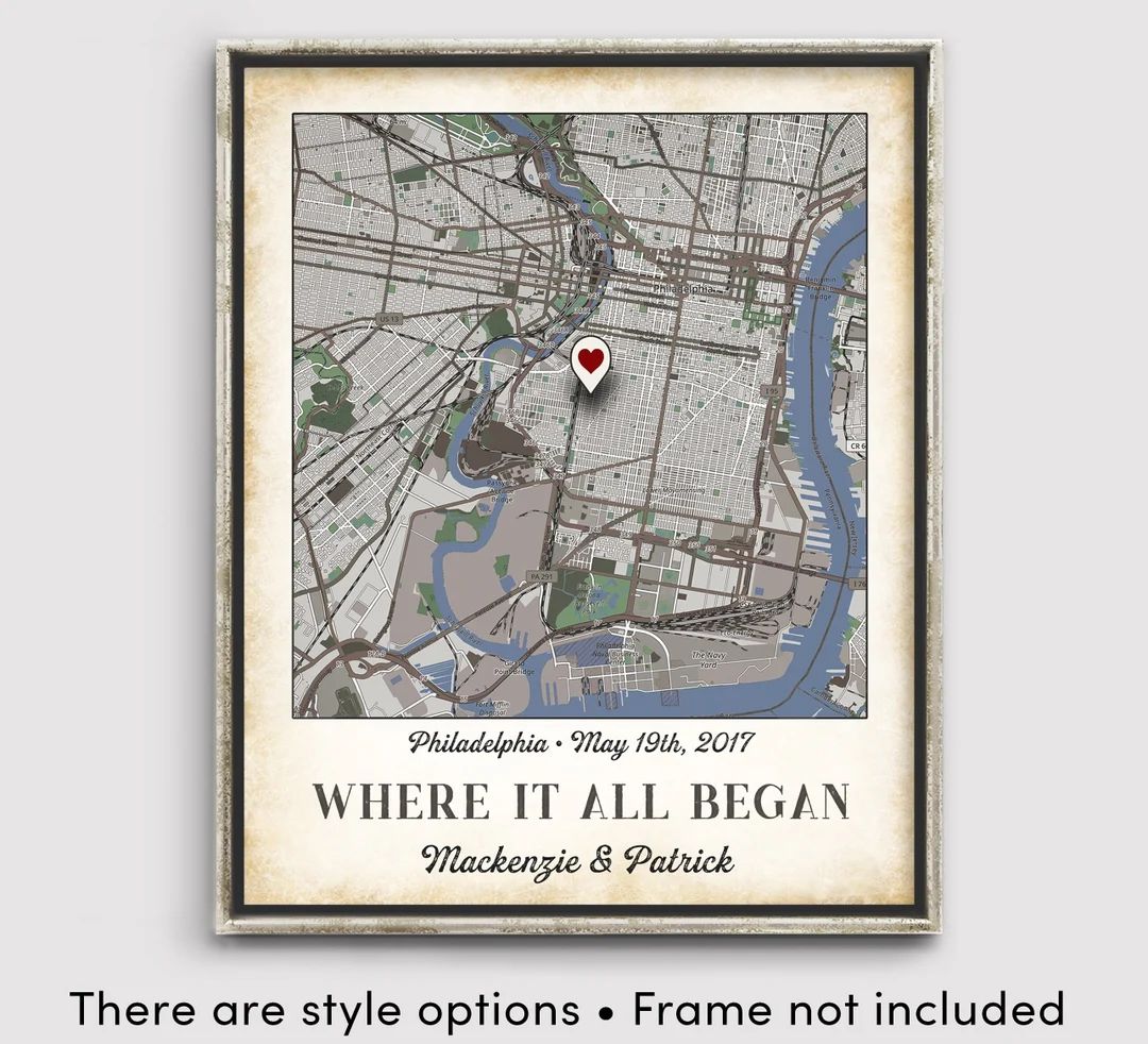 Where We Met Map, Couples Christmas Gift, Custom Map, Girlfriend Or Boyfriend Christmas Gift, Ann... | Etsy (CAD)