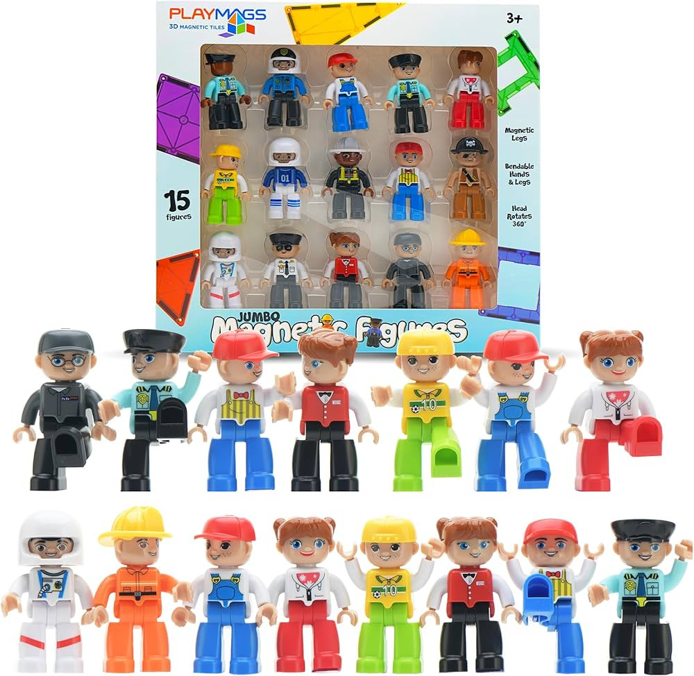 Playmags Large Magnetic Figures Community Set of 15 Pieces – 3” Play People Perfect for Magne... | Amazon (US)
