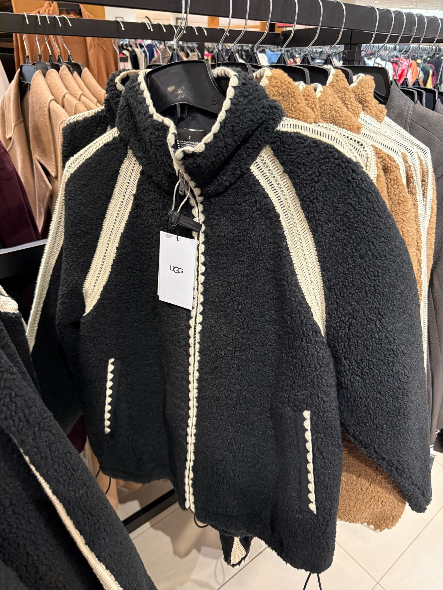 Ohh also spotted the UGG fleece jacket in black 😍 still undecided on the black or brown! 🍂

Fleece Teddy Sherpa jacket fall winter outfit casual comfy cozy mock neck full zip crochet Nordstrom
