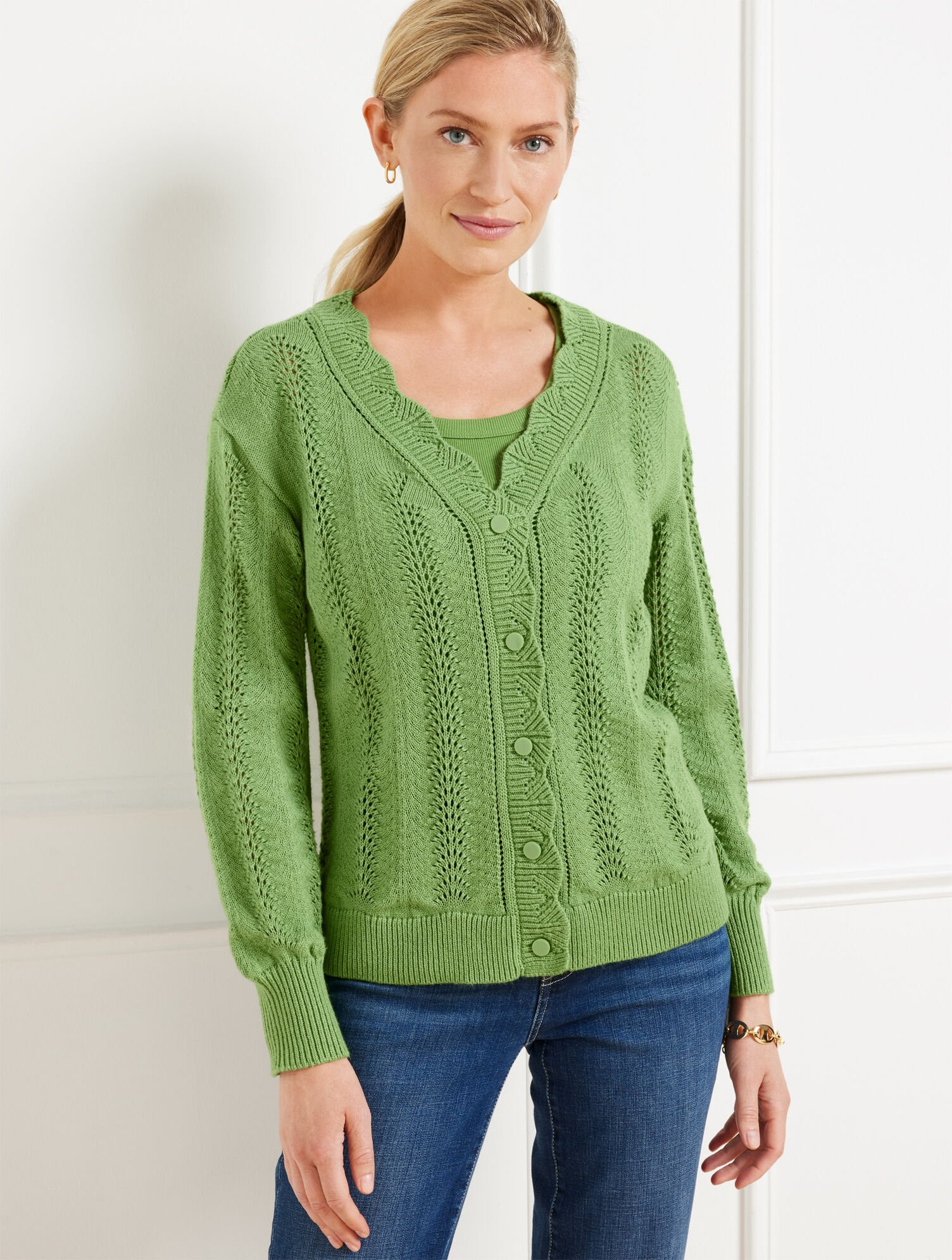 Pointelle Stitch Cardigan | Talbots