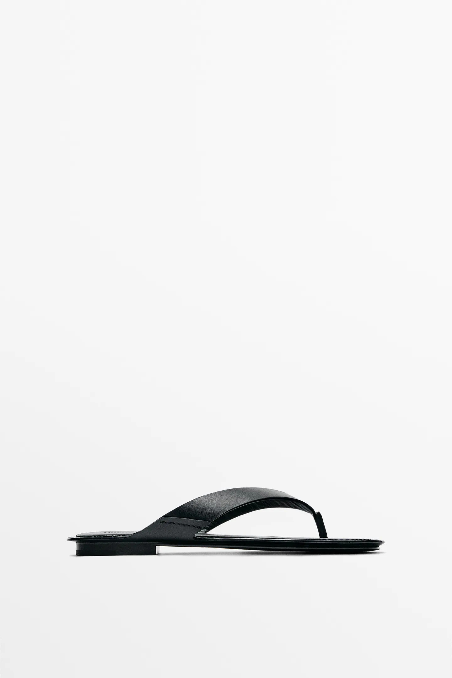 Flat leather sandals - BLACK | Massimo Dutti UK