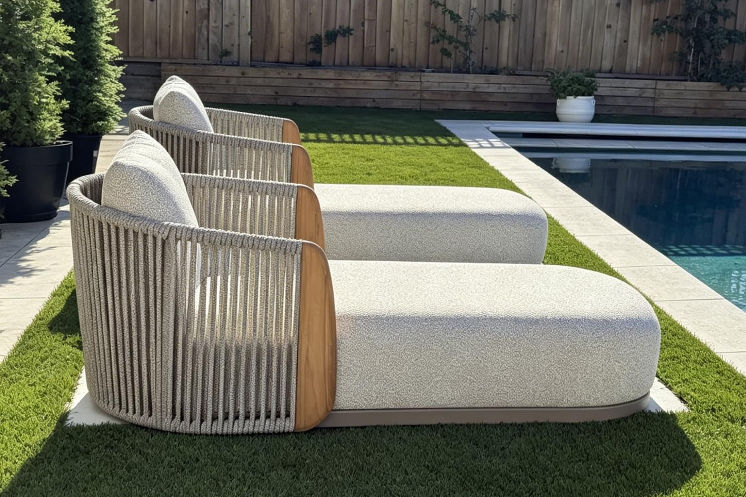 PURPLE LEAF Olefin Patio Chaise Lounge Chair Outdoor Set of 2, Upholstered Pool Lounge Chairs for... | Amazon (US)