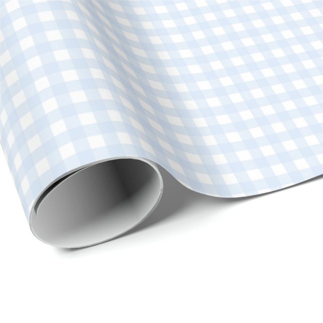 Faye and Lauren Pastel Blue Gingham Wrapping Paper | Zazzle | Zazzle