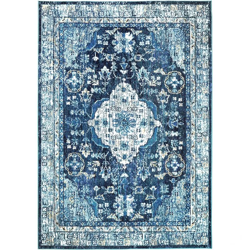 Starlight Oriental Indoor / Outdoor Area Rug in Navy Blue | Wayfair North America