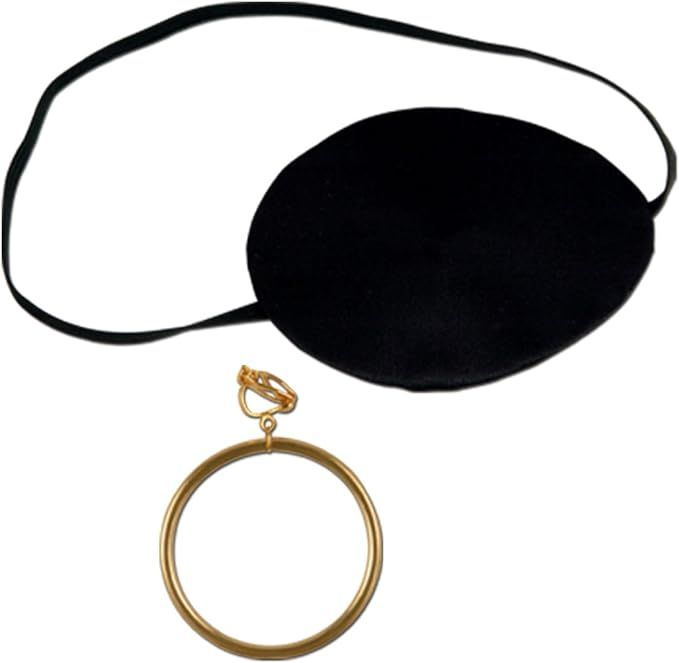 Amazon.com: Pirate Eye Patch w/Plastic Gold Earring Party Accessory (1 count) (1/Pkg) : Clothing,... | Amazon (US)