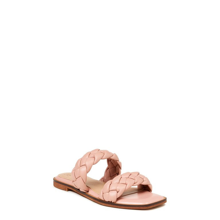Time and Tru Women's Braided Two Band Sandals | Walmart (US)