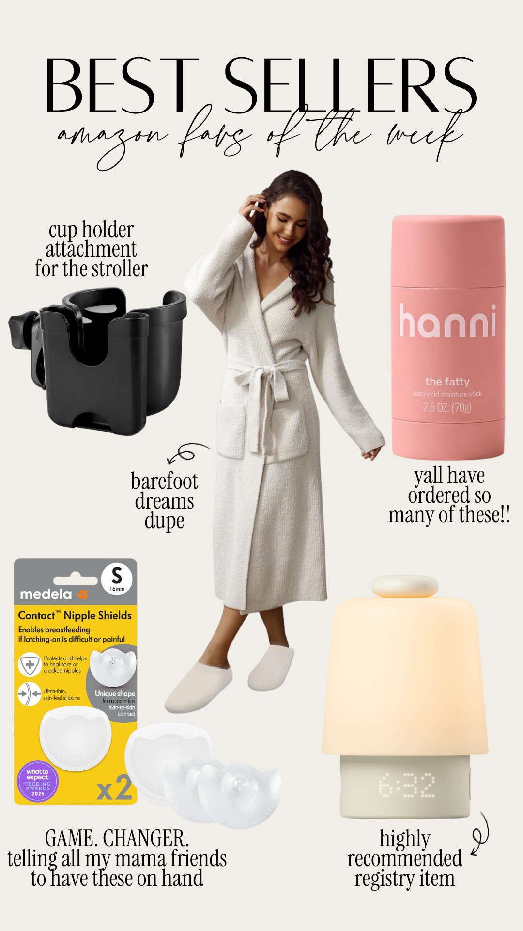 Amazon best sellers of the week! Postpartum essentials we have used every single day. This barefoot dreams dupe robe would be a great mother's day gift. I sized up 

 #LTKmomlife #LTKBaby #LTKBump