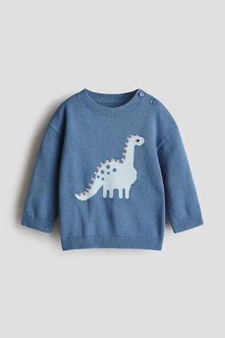 H & M - Jacquard-Knit Cotton Sweater - Blue | H&M (US + CA)