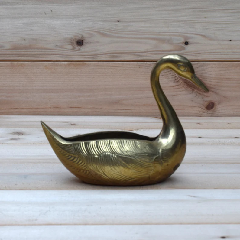 Brass Swan with open back Ornament | Etsy (Global)