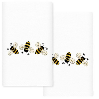 Linum Home Textiles 2pc Bee Dance Hand Towel Set : Microfiber, Machine Washable, Non-Slip Backing | Target