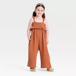 Toddler Girls' Jumpsuit - Cat & Jack™ Brown 3T | Target
