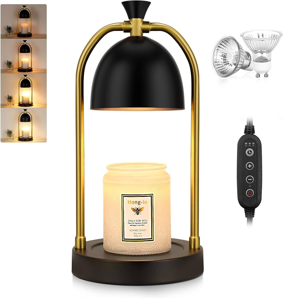 Candle Warmer Lamp with Timer-Electric Black Candle Warmer Lamp for Bedroom Decor, Dimmable Candl... | Amazon (US)