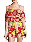 Alice + Olivia - Anelle Floral Lace Romper | Saks Fifth Avenue