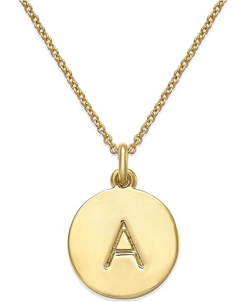 12k Gold-Plated Initials Pendant Necklace, 17" + 3" Extender | Macys (US)
